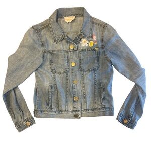 MUMU X Design Love Fest Flower Embroidered Denim Jean Jacket